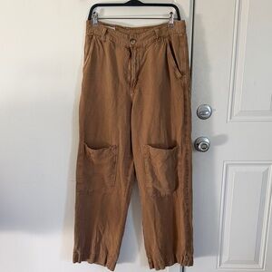 Zara relaxed flare linen pants
